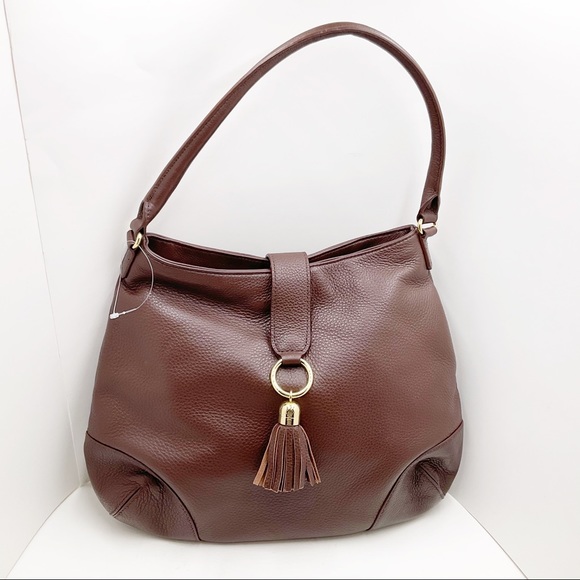 🆕{TALBOTS}Pebbled Leather Hobo - Picture 1 of 16